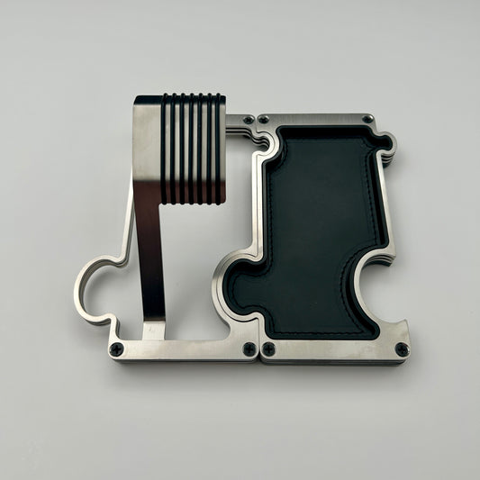 Puzzle Watch stand and vanity tray in brushed steel