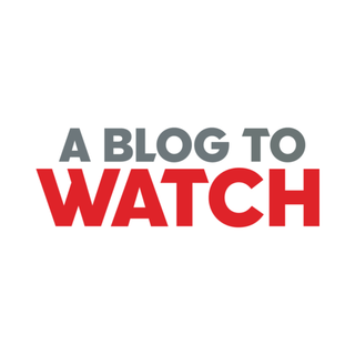 Logo with 'A Blog to Watch' text in gray and red on a white background