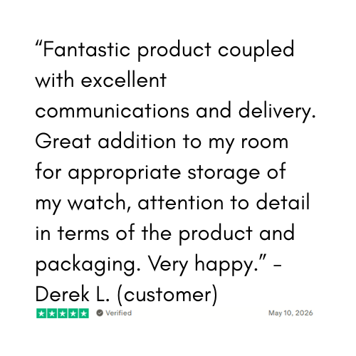 Customer review text on a white background