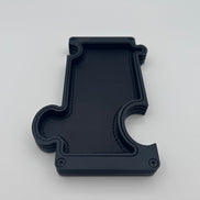 Puzzle Vanity Tray in layered black steel with black leather insert