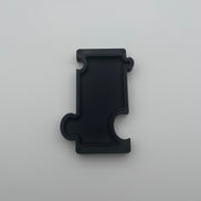 Top down view of vanity tray in black steel on white background